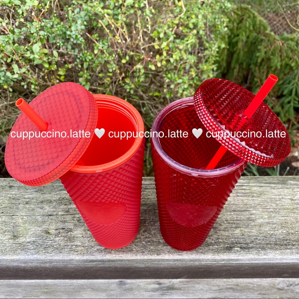 ❤️LAST SET❤️Starbucks US Red Studded Tumbler & China Strawberry Overseas Studded - Picture 4 of 6